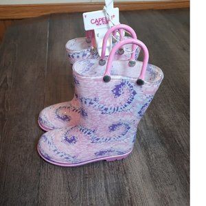 Capelli Kids Toddler Girls Pink purple swirl Rain Boots Size 9